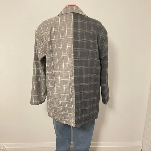 Shein Colour Block Plaid Blazer - Picture 5 of 5